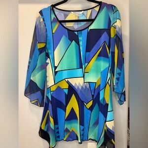 Peter Nygard Multicolor Geometric Blouse